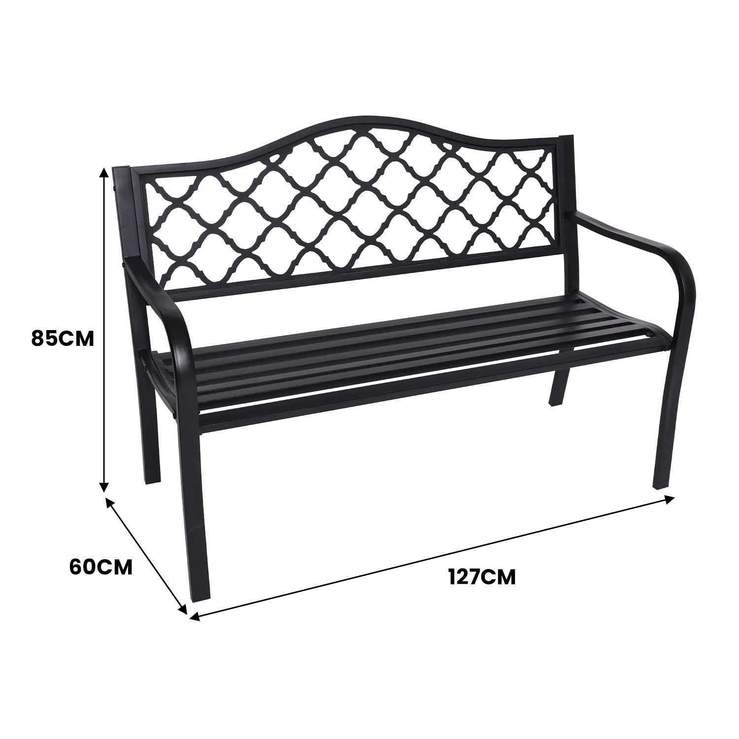 Wallaroo Steel Outdoor Garden Bench - Elegant-Furniture &gt; Outdoor &gt; Outdoor Benches-PEROZ Accessories