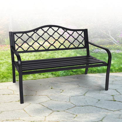 Wallaroo Steel Outdoor Garden Bench - Elegant-Furniture &gt; Outdoor &gt; Outdoor Benches-PEROZ Accessories