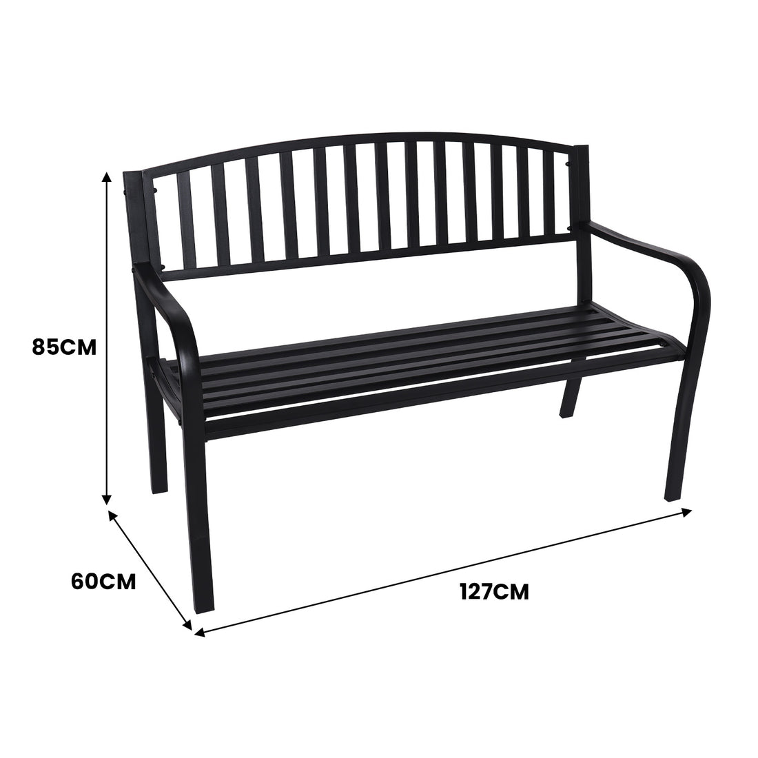 Wallaroo Steel Outdoor Garden Bench - Classic-Furniture &gt; Outdoor &gt; Outdoor Benches-PEROZ Accessories