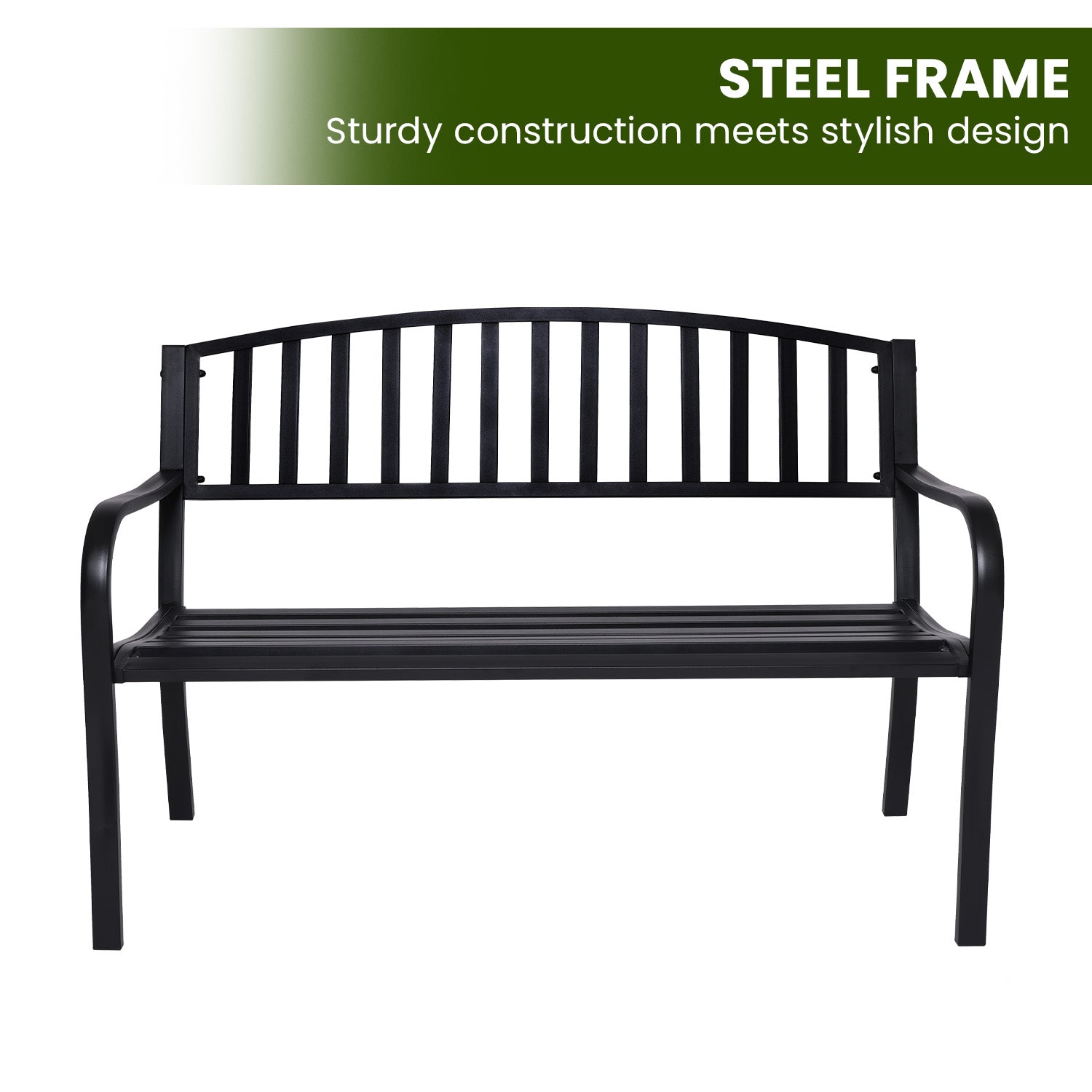 Wallaroo Steel Outdoor Garden Bench - Classic-Furniture &gt; Outdoor &gt; Outdoor Benches-PEROZ Accessories