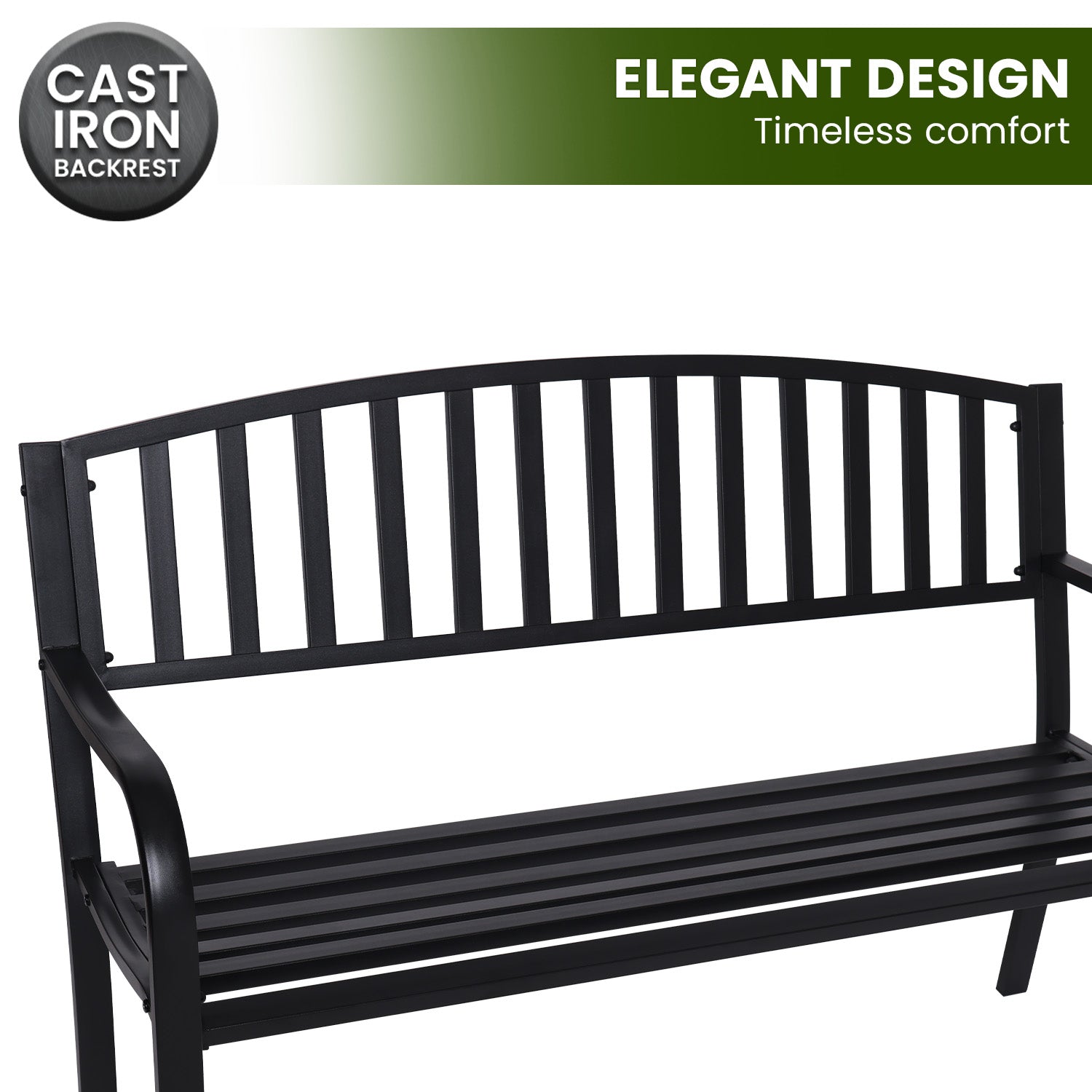 Wallaroo Steel Outdoor Garden Bench - Classic-Furniture &gt; Outdoor &gt; Outdoor Benches-PEROZ Accessories