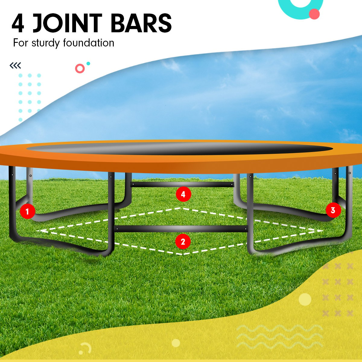 Kahuna 8ft X 14t Outdoor Orange Oval Trampoline With Safety Enclosure And Basketball Hoop Set-Sports &amp; Fitness &gt; Trampolines &gt; Trampolines &amp; Accessories-PEROZ Accessories