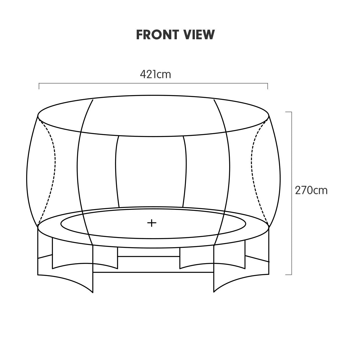 Kahuna 8ft X 14t Outdoor Orange Oval Trampoline With Safety Enclosure And Basketball Hoop Set-Sports &amp; Fitness &gt; Trampolines &gt; Trampolines &amp; Accessories-PEROZ Accessories