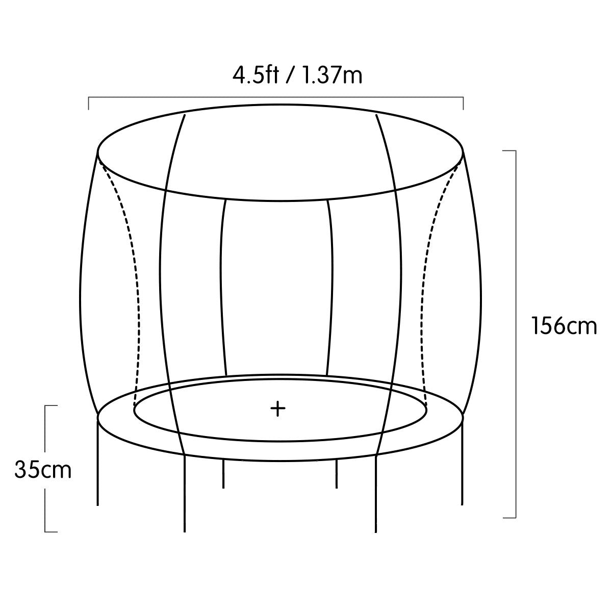 Kahuna 4.5ft Trampoline Round Free Safety Net Spring Pad Cover Mat Outdoor Red-Sports &amp; Fitness &gt; Trampolines &gt; Trampolines &amp; Accessories-PEROZ Accessories