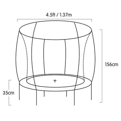 Kahuna 4.5ft Trampoline Round Free Safety Net Spring Pad Cover Mat Outdoor Red-Sports &amp; Fitness &gt; Trampolines &gt; Trampolines &amp; Accessories-PEROZ Accessories