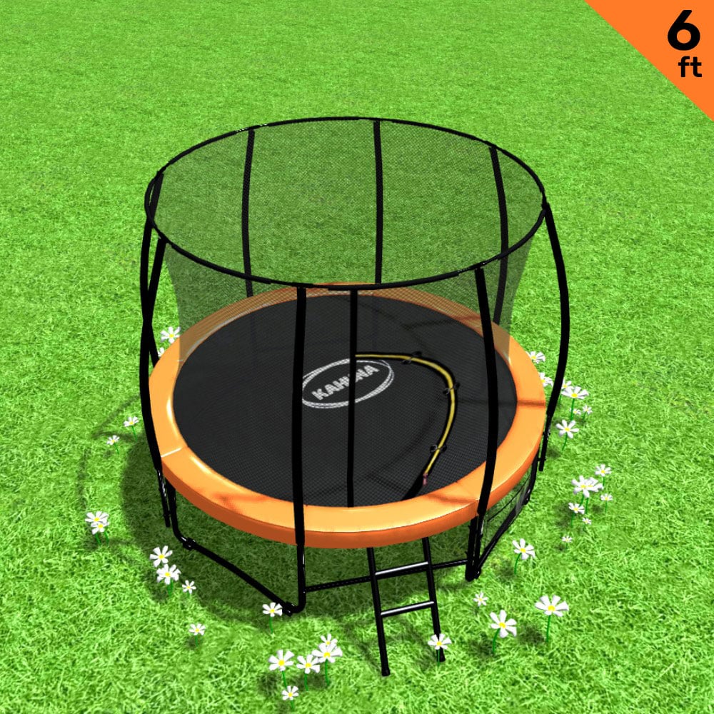 Kahuna Classic 6ft Outdoor Round Orange Trampoline Safety Enclosure-Sports &amp; Fitness &gt; Trampolines &gt; Trampolines &amp; Accessories-PEROZ Accessories