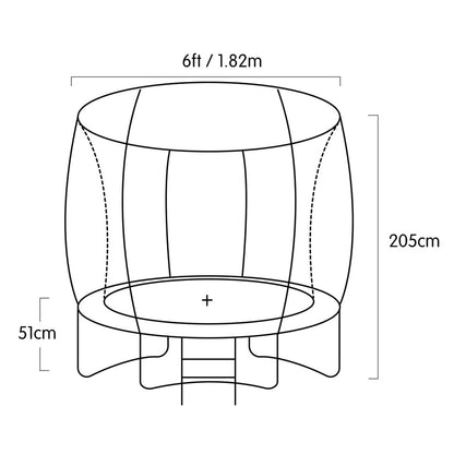 Kahuna Classic 6ft Outdoor Round Orange Trampoline Safety Enclosure-Sports &amp; Fitness &gt; Trampolines &gt; Trampolines &amp; Accessories-PEROZ Accessories