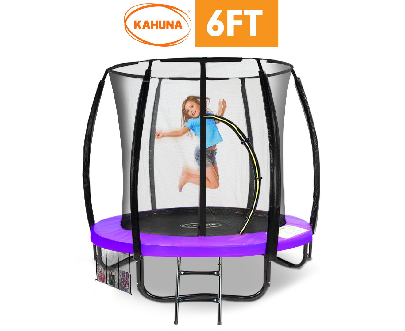 Kahuna Classic 6ft Trampoline Round Outdoor Free Safety Net Spring Pad Cover Mat Purple-Sports &amp; Fitness &gt; Trampolines &gt; Trampolines &amp; Accessories-PEROZ Accessories