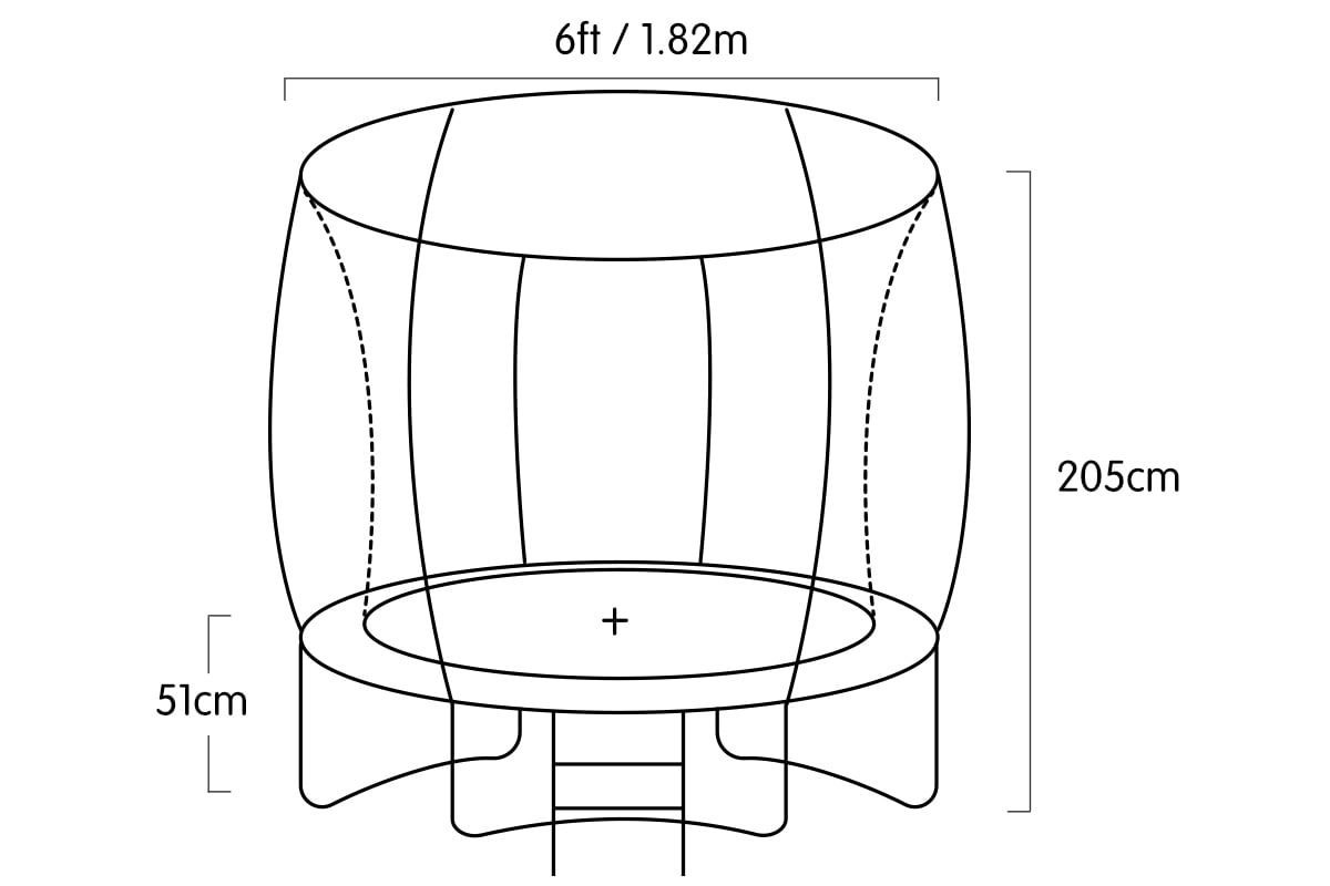 Kahuna 6ft Trampoline Round Free Pad Cover Spring Mat Net Safety Net Enclosure Rainbow-Sports &amp; Fitness &gt; Trampolines &gt; Trampolines &amp; Accessories-PEROZ Accessories