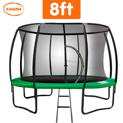 Kahuna 8ft Trampoline Free Ladder Spring Mat Net Safety Pad Cover Round Enclosure Green-Sports &amp; Fitness &gt; Trampolines &gt; Trampolines &amp; Accessories-PEROZ Accessories