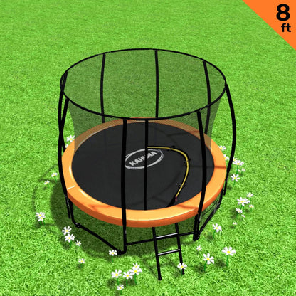 Kahuna 8ft Trampoline Kahuna With Spring Mat Pad Net Outdoor - Orange-Sports &amp; Fitness &gt; Trampolines &gt; Trampolines &amp; Accessories-PEROZ Accessories