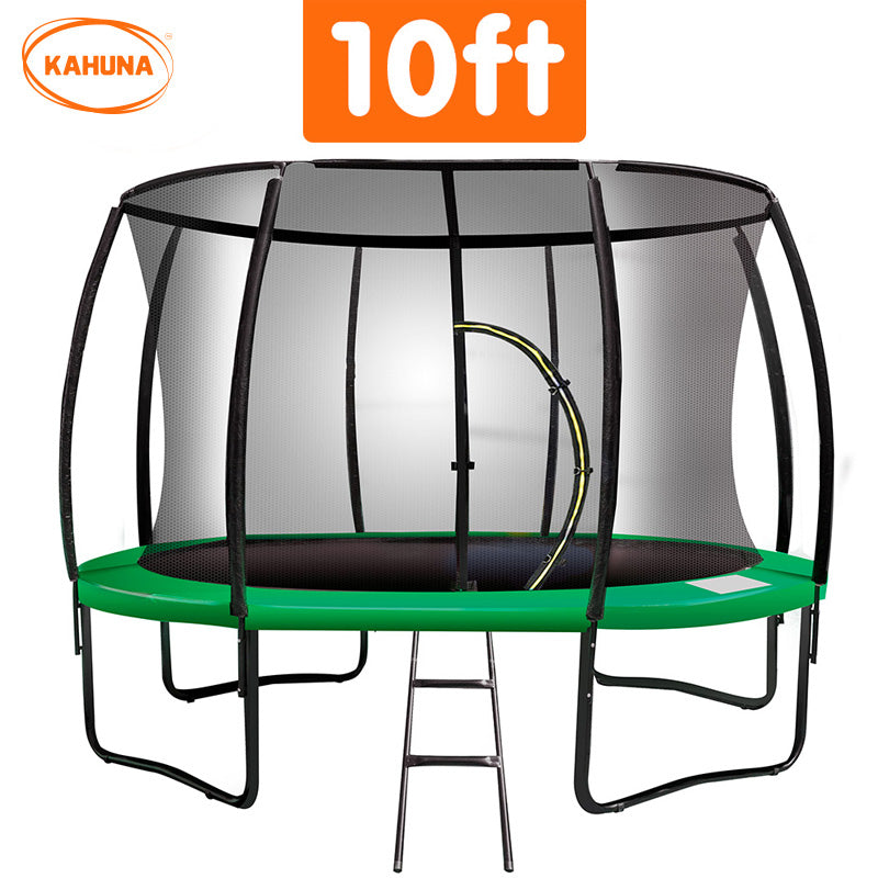 Kahuna 10ft Trampoline Free Ladder Spring Mat Net Safety Pad Cover Round Enclosure Green-Sports &amp; Fitness &gt; Trampolines &gt; Trampolines &amp; Accessories-PEROZ Accessories