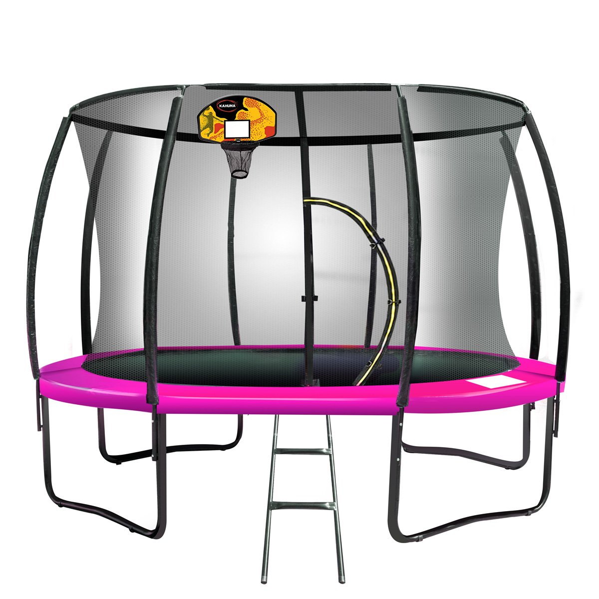 Kahuna 10ft Outdoor Trampoline With Safety Enclosure Pad Ladder Basketball Hoop Set Pink-Sports &amp; Fitness &gt; Trampolines &gt; Trampolines &amp; Accessories-PEROZ Accessories