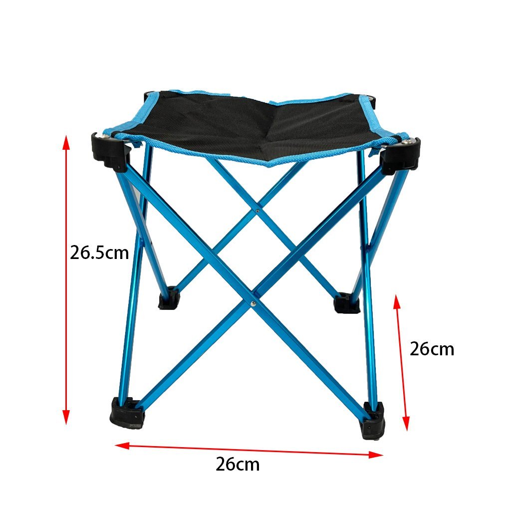 Mini Portable Outdoor Folding Stool Camping Fishing Picnic Chair Seat 80kg Blue-Camping Chairs-PEROZ Accessories