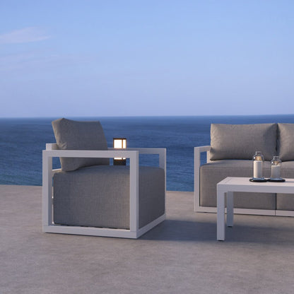 Alfresco Serenity Outdoor Lounge Set – White-Furniture &gt; Outdoor &gt; Outdoor Sofas &amp; Lounge Sets-PEROZ Accessories