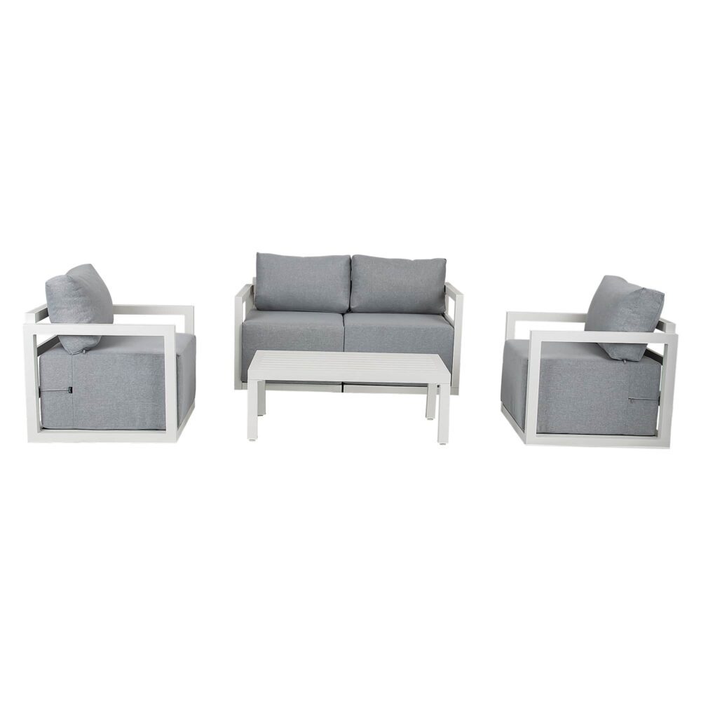 Alfresco Serenity Outdoor Lounge Set – White-Furniture &gt; Outdoor &gt; Outdoor Sofas &amp; Lounge Sets-PEROZ Accessories