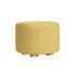 Fabric Ottoman Round Wooden Leg Foot Stool - MUSTARD YELLOW-Ottomans-PEROZ Accessories