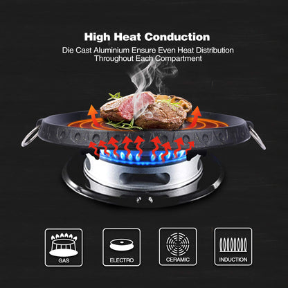 Korean BBQ Grill Pan Non-Stick Smokeless Stovetop BBQ Grill Plate Indoor Outdoor-Home &amp; Garden &gt; BBQ &gt; BBQ Tools-PEROZ Accessories