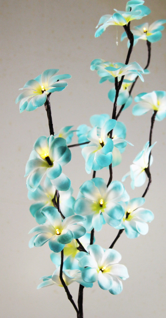 1 Set of 50cm H 20 LED Blue Frangipani Tree Branch Stem Fairy Light Wedding Event Party Function Table Vase Centrepiece Tropical Decoration-Home &amp; Garden &gt; Decor &gt; Vases &amp; Table Decor-PEROZ Accessories