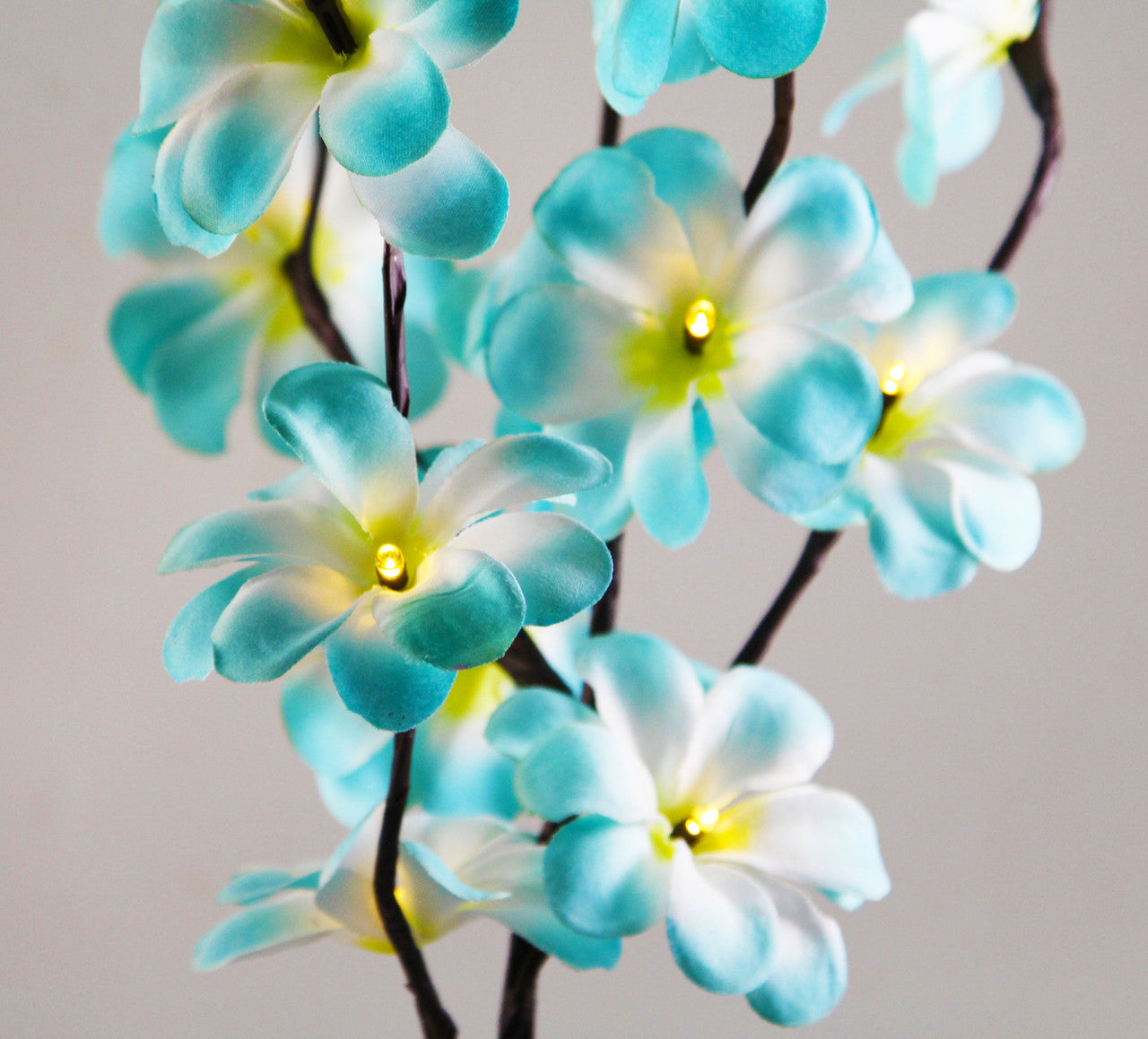 1 Set of 50cm H 20 LED Blue Frangipani Tree Branch Stem Fairy Light Wedding Event Party Function Table Vase Centrepiece Tropical Decoration-Home &amp; Garden &gt; Decor &gt; Vases &amp; Table Decor-PEROZ Accessories