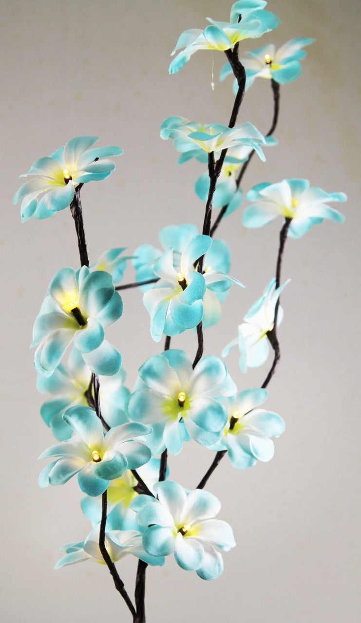 1 Set of 50cm H 20 LED Blue Frangipani Tree Branch Stem Fairy Light Wedding Event Party Function Table Vase Centrepiece Tropical Decoration-Home &amp; Garden &gt; Decor &gt; Vases &amp; Table Decor-PEROZ Accessories