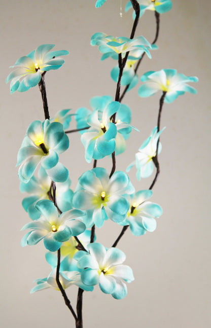 1 Set of 50cm H 20 LED Blue Frangipani Tree Branch Stem Fairy Light Wedding Event Party Function Table Vase Centrepiece Tropical Decoration-Home &amp; Garden &gt; Decor &gt; Vases &amp; Table Decor-PEROZ Accessories