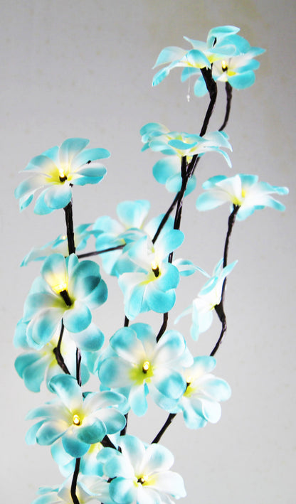 1 Set of 50cm H 20 LED Blue Frangipani Tree Branch Stem Fairy Light Wedding Event Party Function Table Vase Centrepiece Tropical Decoration-Home &amp; Garden &gt; Decor &gt; Vases &amp; Table Decor-PEROZ Accessories