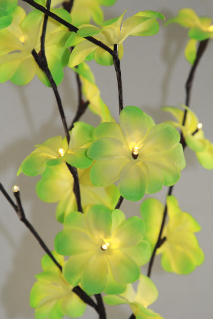 1 Set of 50cm H 20 LED Green Frangipani Tree Branch Stem Fairy Light Wedding Event Party Function Table Vase Centrepiece Tropical Decoration-Home &amp; Garden &gt; Decor &gt; Vases &amp; Table Decor-PEROZ Accessories