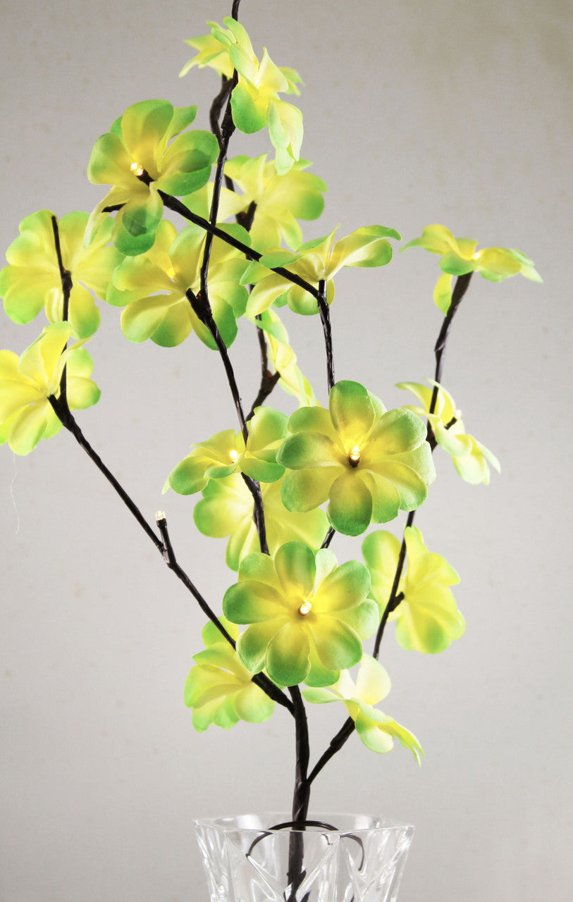 1 Set of 50cm H 20 LED Green Frangipani Tree Branch Stem Fairy Light Wedding Event Party Function Table Vase Centrepiece Tropical Decoration-Home &amp; Garden &gt; Decor &gt; Vases &amp; Table Decor-PEROZ Accessories