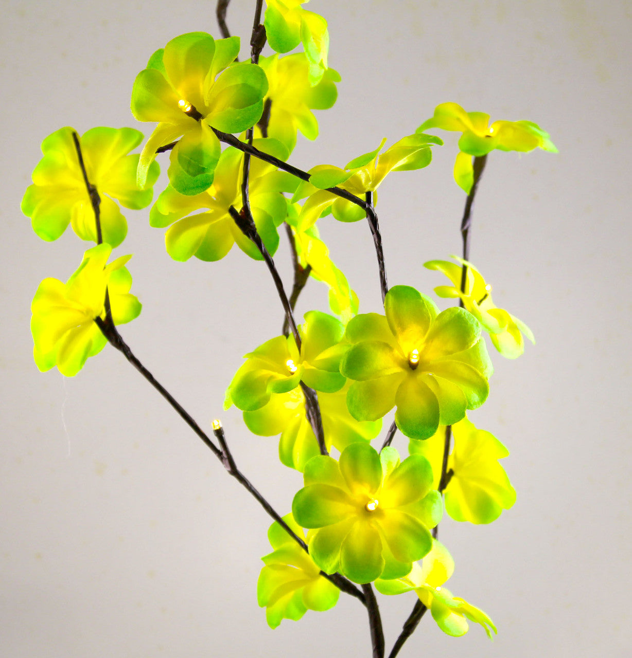 1 Set of 50cm H 20 LED Green Frangipani Tree Branch Stem Fairy Light Wedding Event Party Function Table Vase Centrepiece Tropical Decoration-Home &amp; Garden &gt; Decor &gt; Vases &amp; Table Decor-PEROZ Accessories