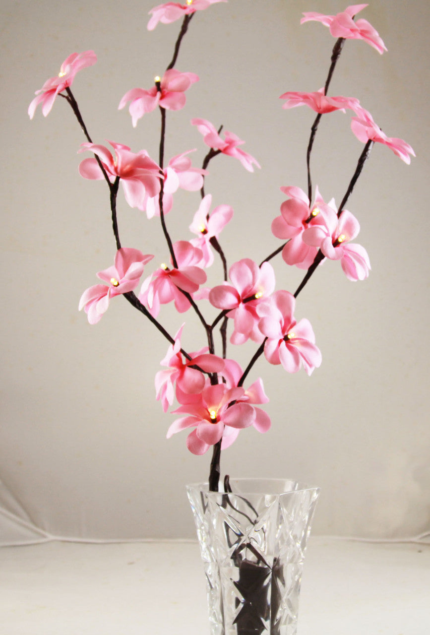 1 Set of 50cm H 20 LED Pink Frangipani Tree Branch Stem Fairy Light Wedding Event Party Function Table Vase Centrepiece Decoration Girl Bedroom-Home &amp; Garden &gt; Decor &gt; Vases &amp; Table Decor-PEROZ Accessories