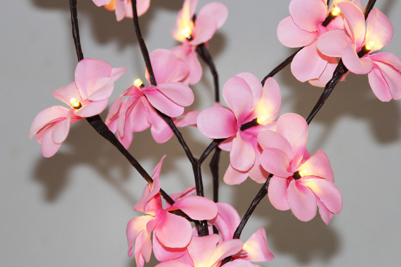 1 Set of 50cm H 20 LED Pink Frangipani Tree Branch Stem Fairy Light Wedding Event Party Function Table Vase Centrepiece Decoration Girl Bedroom-Home &amp; Garden &gt; Decor &gt; Vases &amp; Table Decor-PEROZ Accessories