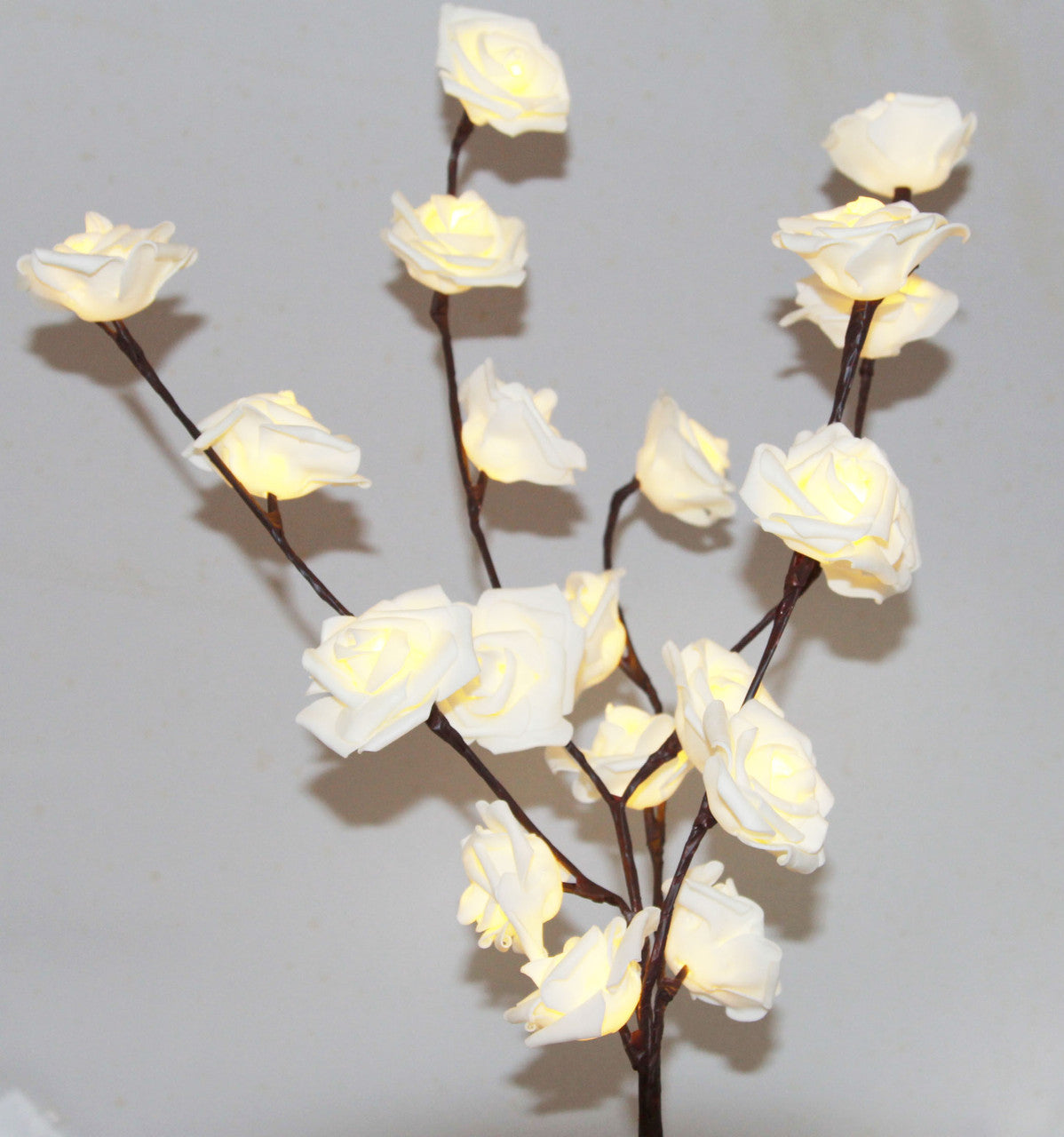 1 Set of 50cm H 20 LED White Rose Tree Branch Stem Fairy Light Wedding Event Party Function Table Vase Centrepiece Decoration-Home &amp; Garden &gt; Decor &gt; Vases &amp; Table Decor-PEROZ Accessories