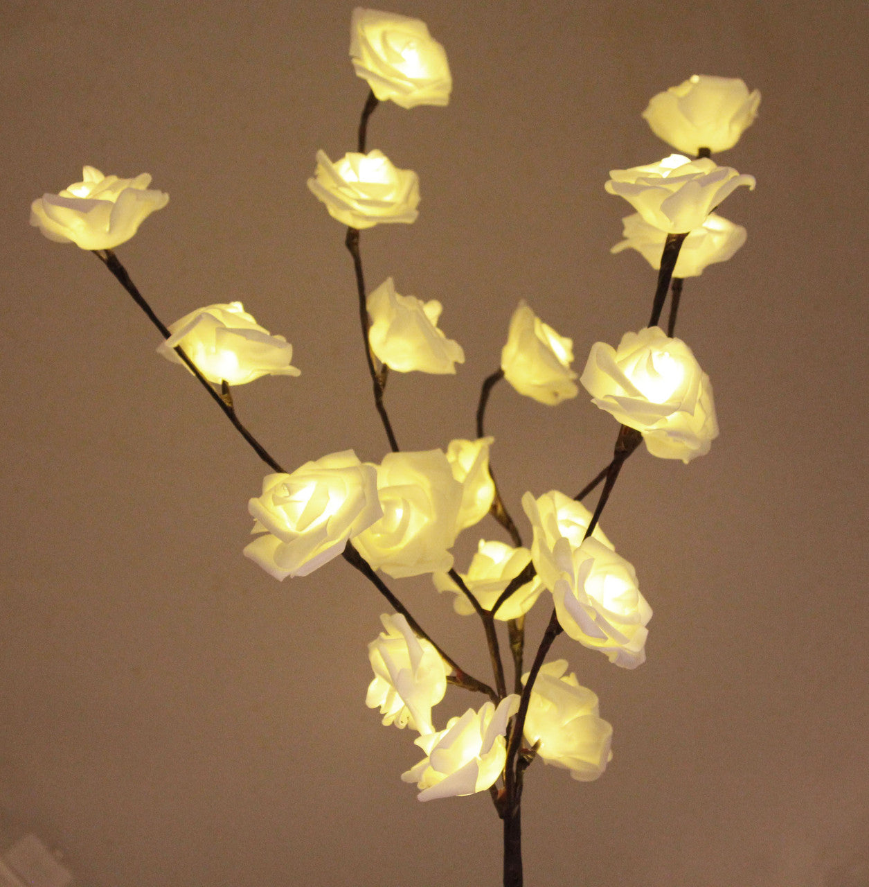 1 Set of 50cm H 20 LED White Rose Tree Branch Stem Fairy Light Wedding Event Party Function Table Vase Centrepiece Decoration-Home &amp; Garden &gt; Decor &gt; Vases &amp; Table Decor-PEROZ Accessories