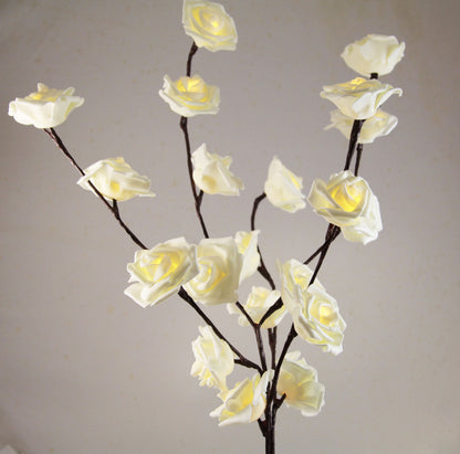 1 Set of 50cm H 20 LED White Rose Tree Branch Stem Fairy Light Wedding Event Party Function Table Vase Centrepiece Decoration-Home &amp; Garden &gt; Decor &gt; Vases &amp; Table Decor-PEROZ Accessories