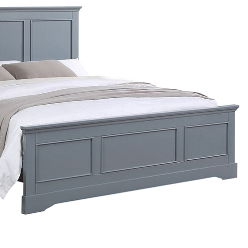 4 Pieces Bedroom Suite in Solid Wood &amp; MDF Queen Size Grey Colour Bed, Bedside Table &amp; Tallboy-Furniture &gt; Bedroom &gt; Beds &amp; Bed Frames-PEROZ Accessories