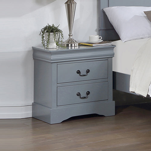 4 Pieces Bedroom Suite in Solid Wood &amp; MDF Queen Size Grey Colour Bed, Bedside Table &amp; Tallboy-Furniture &gt; Bedroom &gt; Beds &amp; Bed Frames-PEROZ Accessories