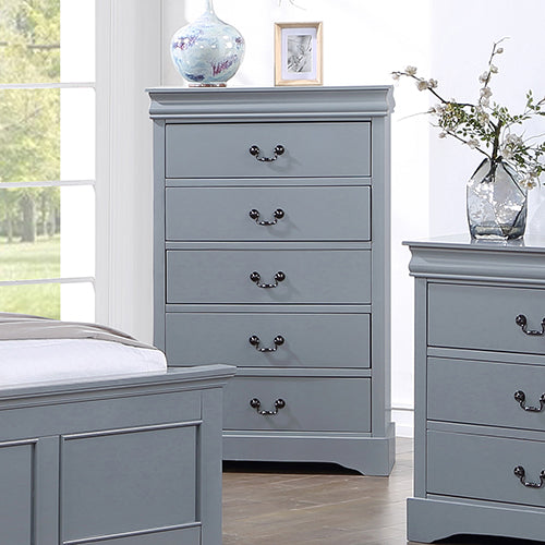 4 Pieces Bedroom Suite in Solid Wood &amp; MDF Queen Size Grey Colour Bed, Bedside Table &amp; Tallboy-Furniture &gt; Bedroom &gt; Beds &amp; Bed Frames-PEROZ Accessories