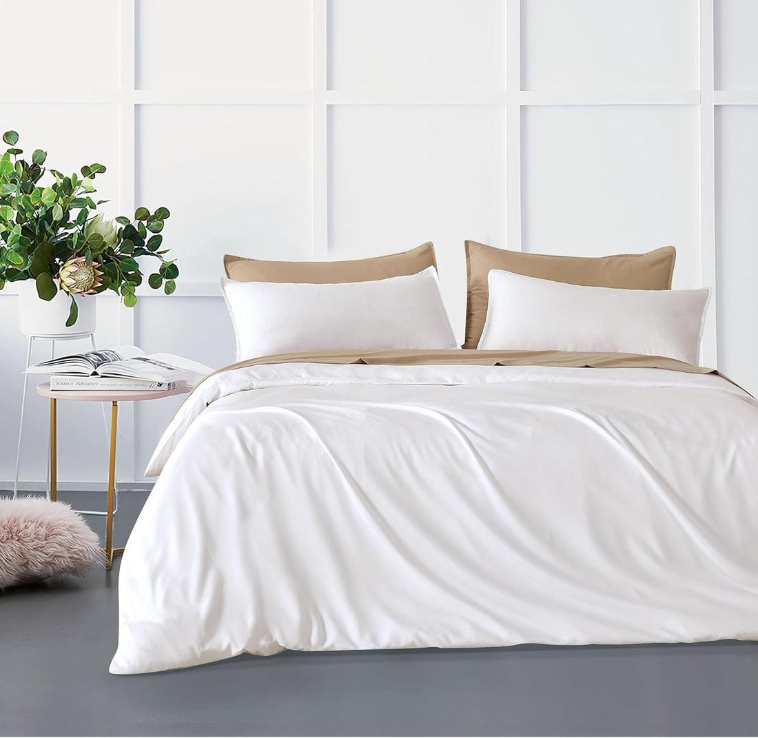 Bamboo Microfibre Quilt Cover Set - White - Single-Home &amp; Garden &gt; Bedding &gt; Quilts &amp; Duvets-PEROZ Accessories