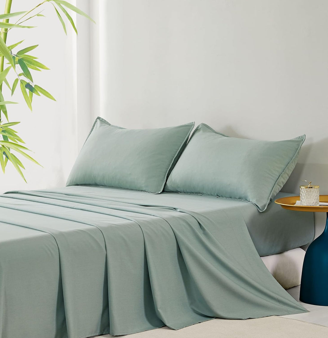 Bamboo Microfibre Sheet Set - Sage Green - Single-Home &amp; Garden &gt; Bedding &gt; Bed Sheets-PEROZ Accessories