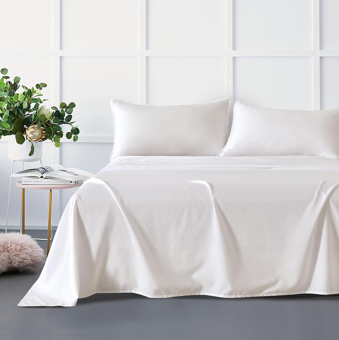 Bamboo Microfibre Sheet Set - White - Single-Home &amp; Garden &gt; Bedding &gt; Bed Sheets-PEROZ Accessories