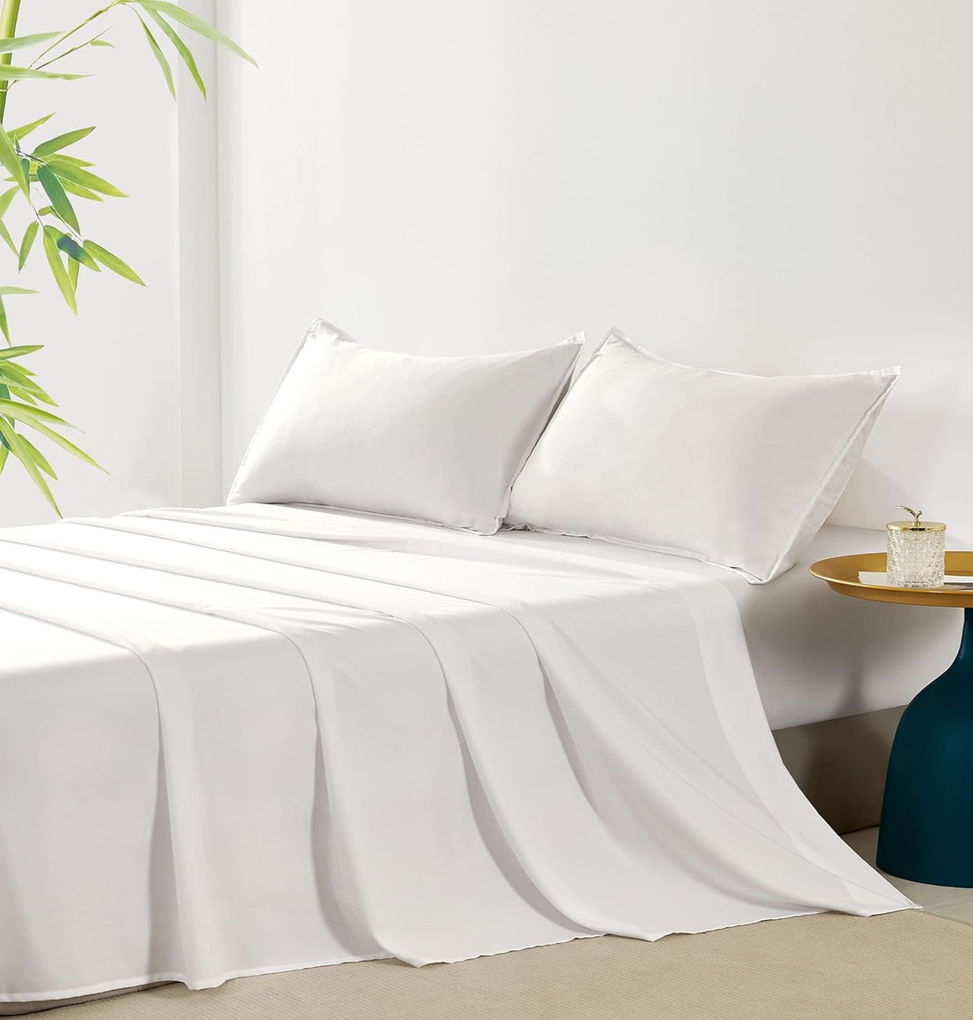 Bamboo Microfibre Sheet Set - White - Single-Home &amp; Garden &gt; Bedding &gt; Bed Sheets-PEROZ Accessories