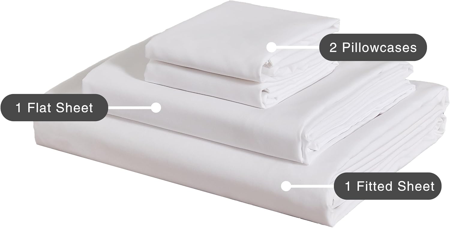 Bamboo Microfibre Sheet Set - White - Double-Home &amp; Garden &gt; Bedding &gt; Bed Sheets-PEROZ Accessories