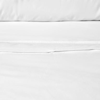 Accessorize White 400TC White Bamboo Cotton Double Stitched Quilt Cover Set Queen-Home &amp; Garden &gt; Bedding &gt; Bed Sheets-PEROZ Accessories