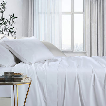 1000tc bamboo cotton sheet set double white-Home &amp; Garden &gt; Bedding &gt; Bed Sheets-PEROZ Accessories