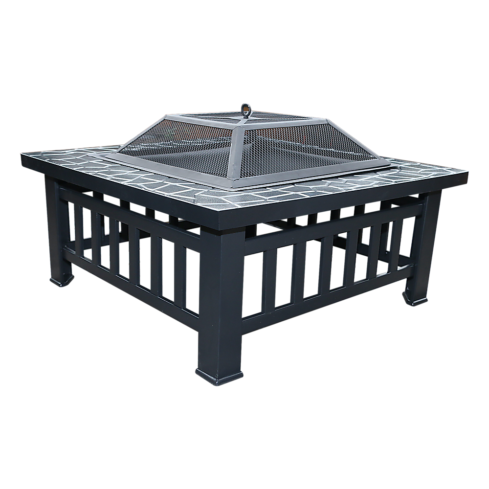 18&quot; Square Metal Fire Pit Outdoor Heater-Fire Pits-PEROZ Accessories