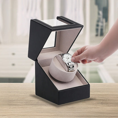 Automatic Watch Winder Display Box Case Motor Rotation Storage PU Leather-Watch Accessories-PEROZ Accessories