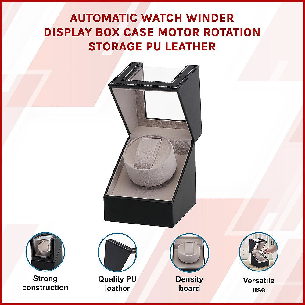 Automatic Watch Winder Display Box Case Motor Rotation Storage PU Leather-Watch Accessories-PEROZ Accessories