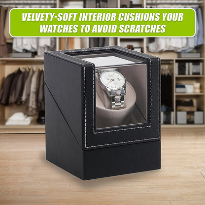 Automatic Watch Winder Display Box Case Motor Rotation Storage PU Leather-Watch Accessories-PEROZ Accessories