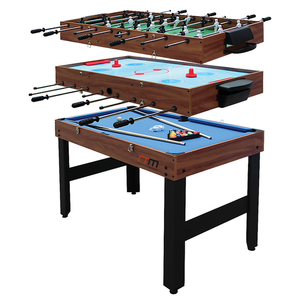 4FT 3-in-1 Games Foosball Soccer Hockey Pool Table-Gift &amp; Novelty &gt; Games &gt; Activity Games-PEROZ Accessories